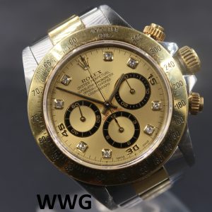 Rolex Daytona Cosmograph 16523 Champagne Dial Diamond Index(Pre Owned Rolex Watch)RL-644